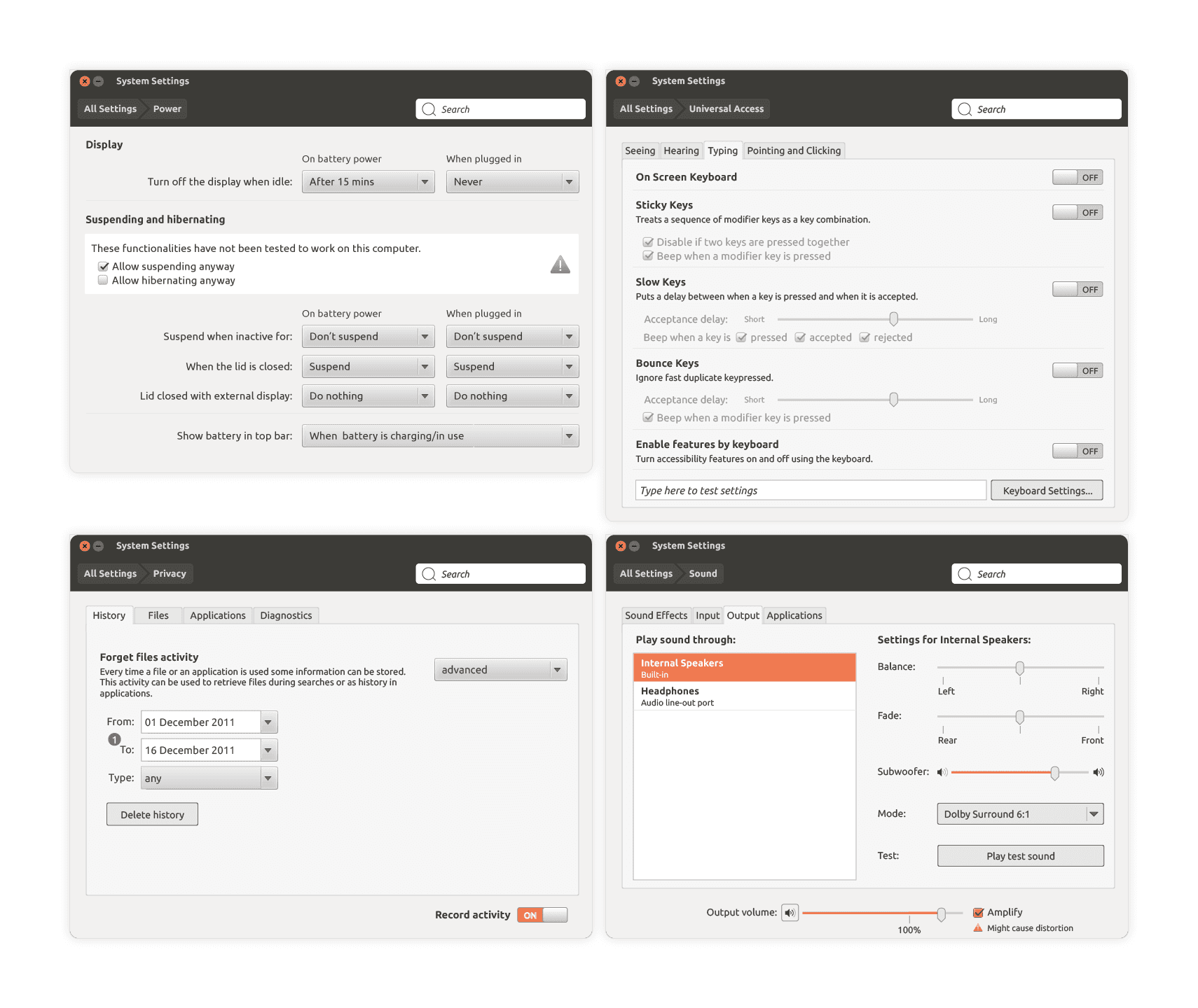 Ubuntu System Settings
